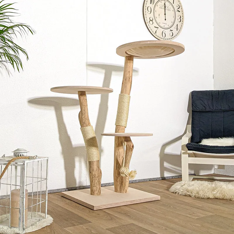 Naturkratzbaum 4182 Kratzbaum Natur Holz Design 125 cm hoch Katzenbaum