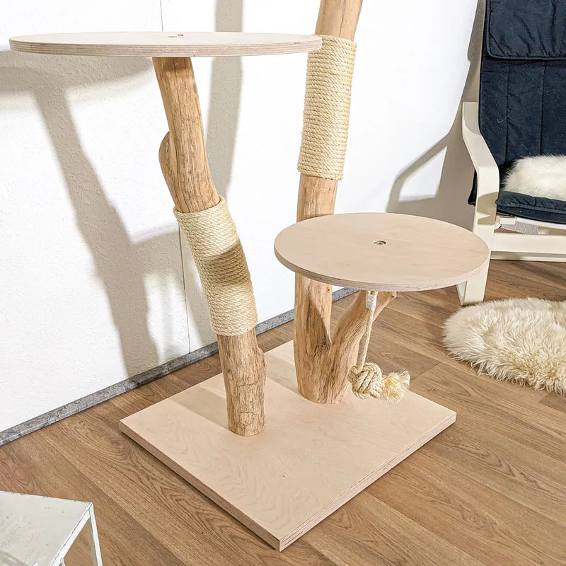 Naturkratzbaum 4182 Kratzbaum Natur Holz Design 125 cm hoch Katzenbaum