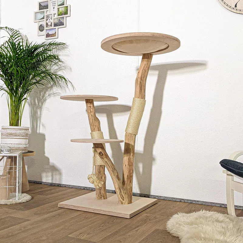 Naturkratzbaum 4182 Kratzbaum Natur Holz Design 125 cm hoch Katzenbaum