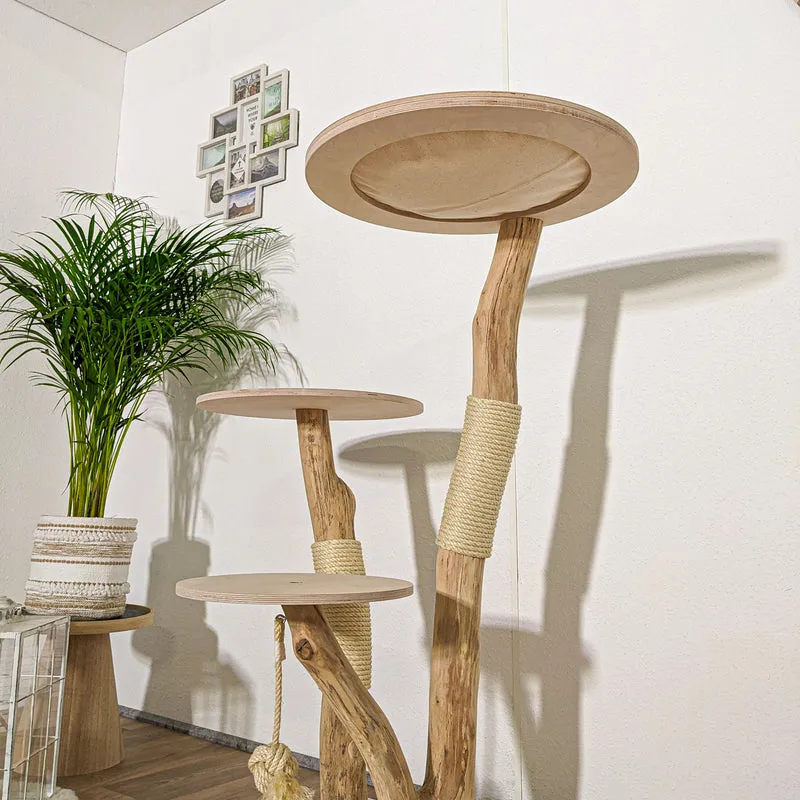Naturkratzbaum 4182 Kratzbaum Natur Holz Design 125 cm hoch Katzenbaum