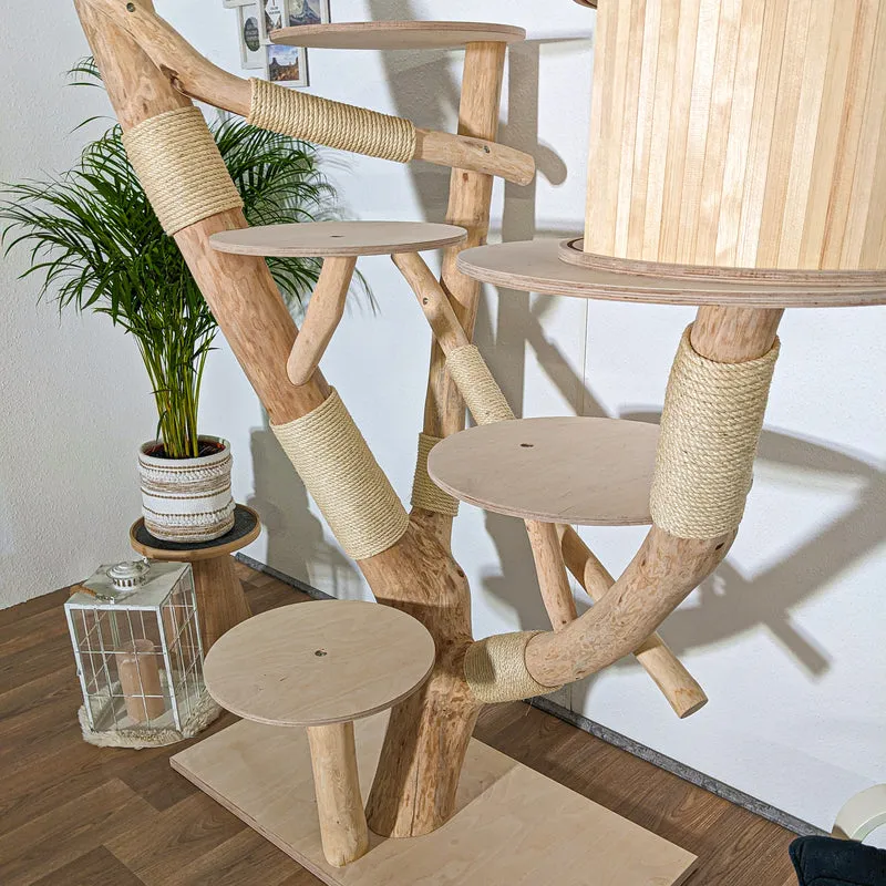 Naturkratzbaum 4181 Kratzbaum Natur Holz Design 197 cm hoch Katzenbaum
