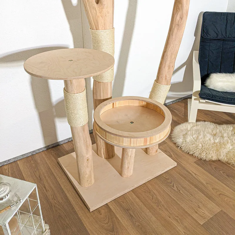 RESERVIERT - Naturkratzbaum 4180 Kratzbaum Natur Holz Design 210 cm hoch Katzenbaum