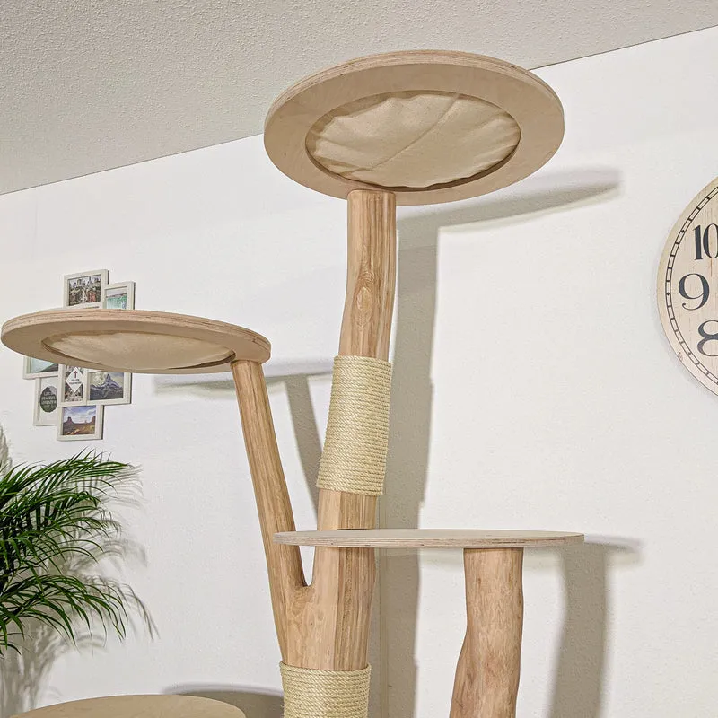 RESERVIERT - Naturkratzbaum 4180 Kratzbaum Natur Holz Design 210 cm hoch Katzenbaum