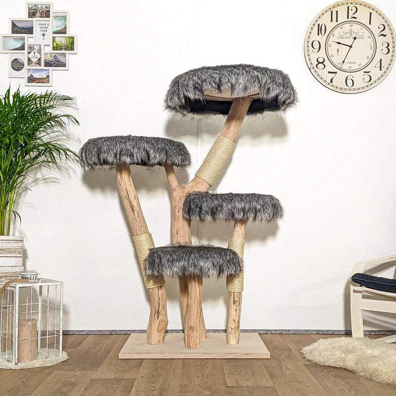 Naturkratzbaum 4179 Kratzbaum Natur Holz Design 145 cm hoch Katzenbaum