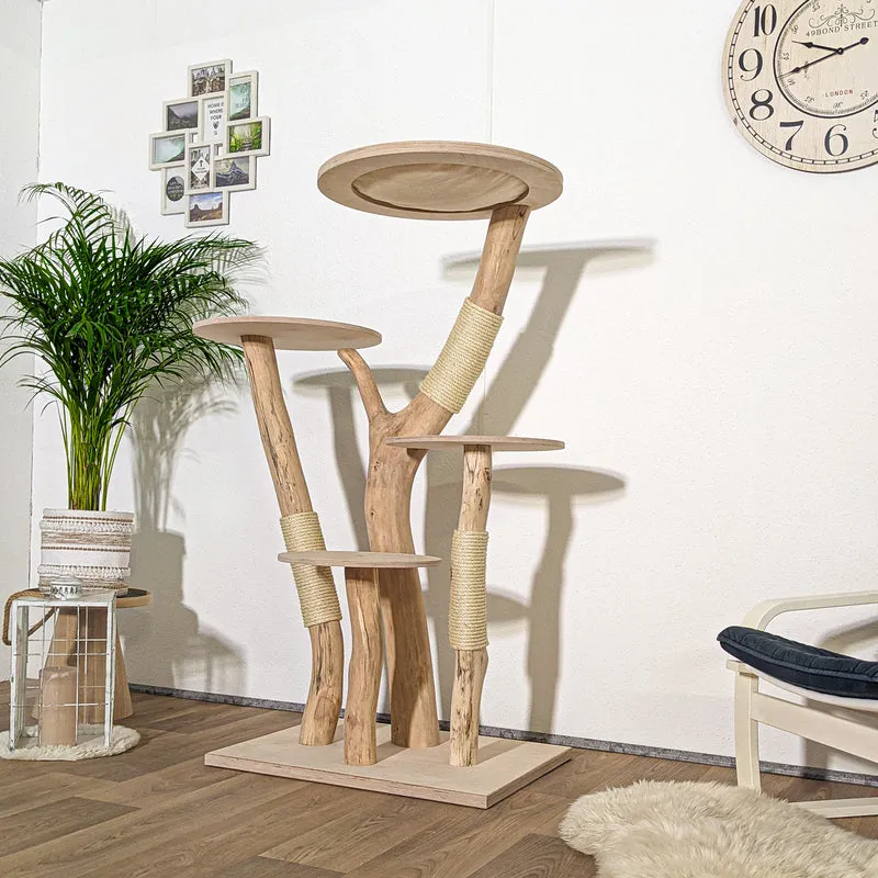 Naturkratzbaum 4179 Kratzbaum Natur Holz Design 145 cm hoch Katzenbaum