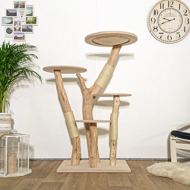 Naturkratzbaum 4179 Kratzbaum Natur Holz Design 145 cm hoch Katzenbaum