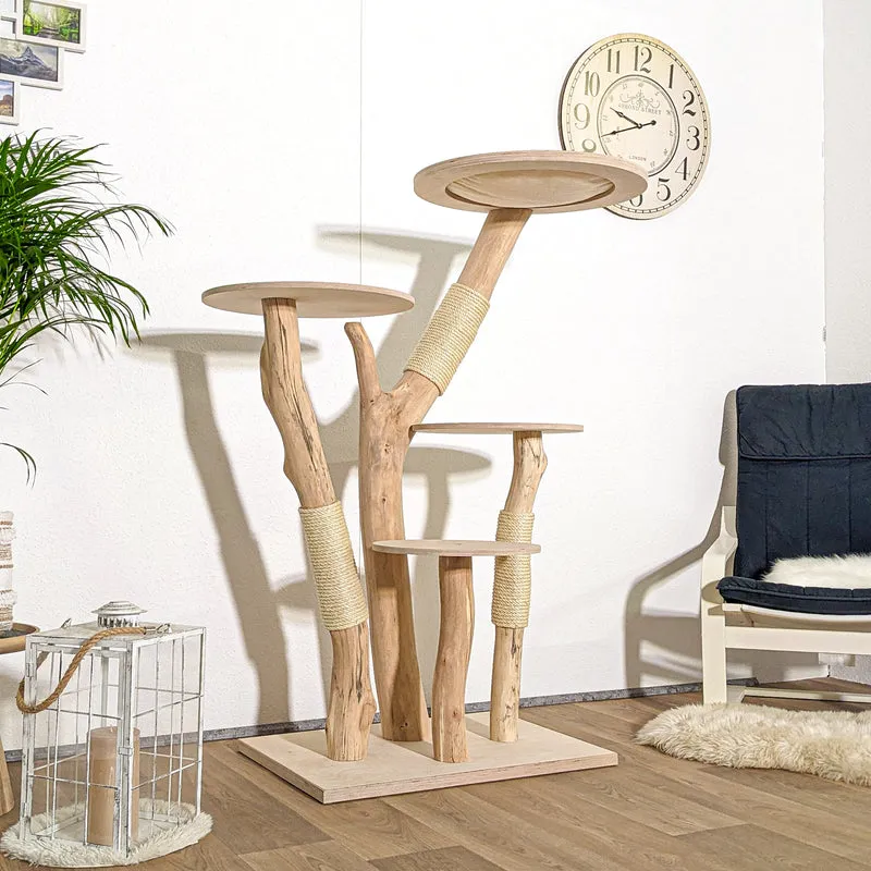 Naturkratzbaum 4179 Kratzbaum Natur Holz Design 145 cm hoch Katzenbaum