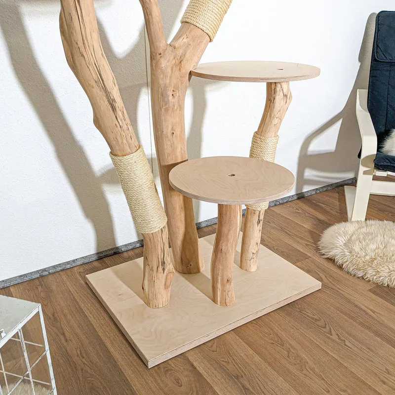 Naturkratzbaum 4179 Kratzbaum Natur Holz Design 145 cm hoch Katzenbaum