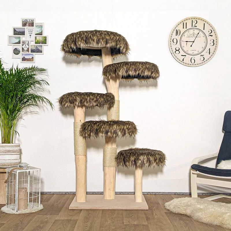 Naturkratzbaum 4178 Kratzbaum Natur Holz Design 173 cm hoch Katzenbaum