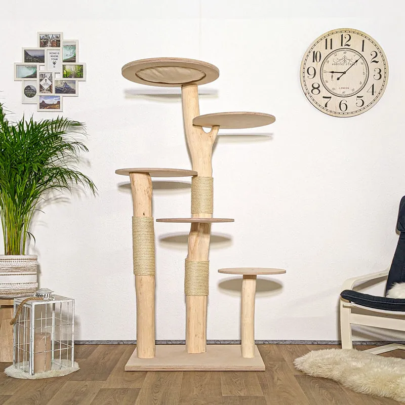 Naturkratzbaum 4178 Kratzbaum Natur Holz Design 173 cm hoch Katzenbaum