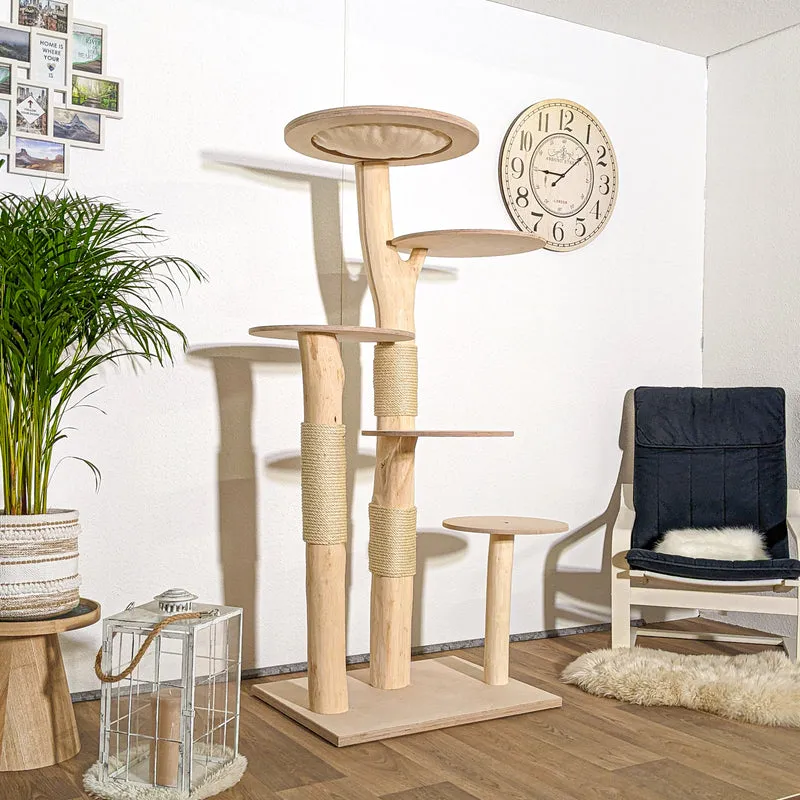 Naturkratzbaum 4178 Kratzbaum Natur Holz Design 173 cm hoch Katzenbaum