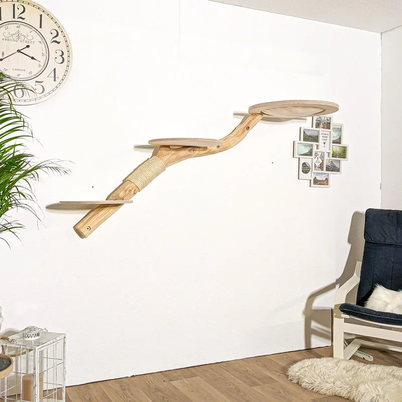 Wandkratzbaum 4175 Naturkratzbaum 183 cm Länge Kratzbaum Natur Holz Design