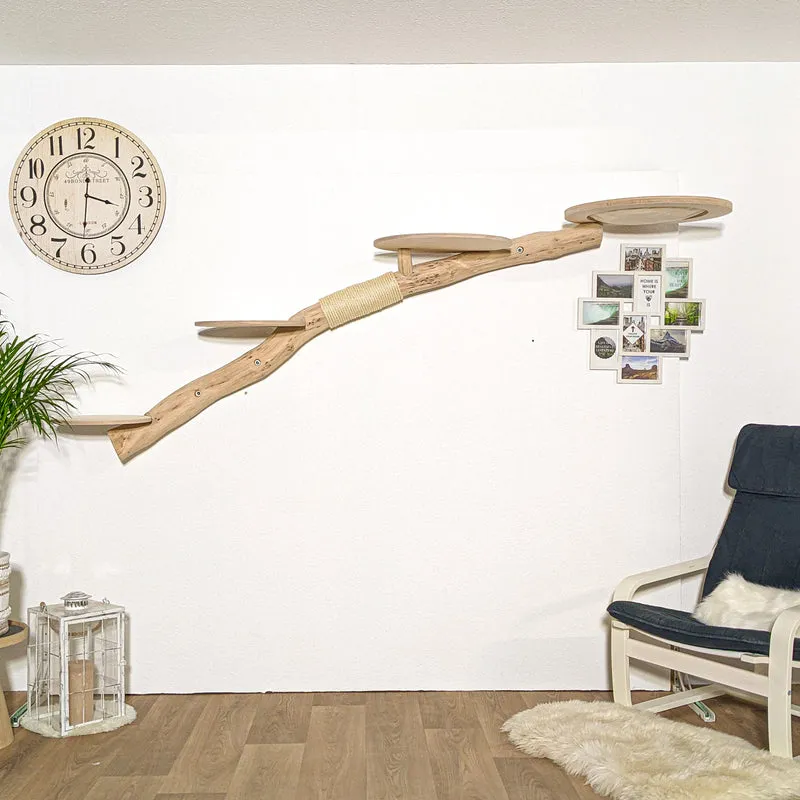 Wandkratzbaum 4174 Naturkratzbaum 240 cm Länge Kratzbaum Natur Holz Design