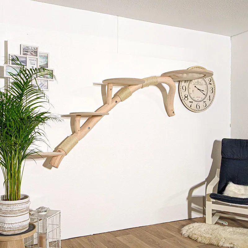 Wandkratzbaum 4173 Naturkratzbaum 215 cm Länge Kratzbaum Natur Holz Design