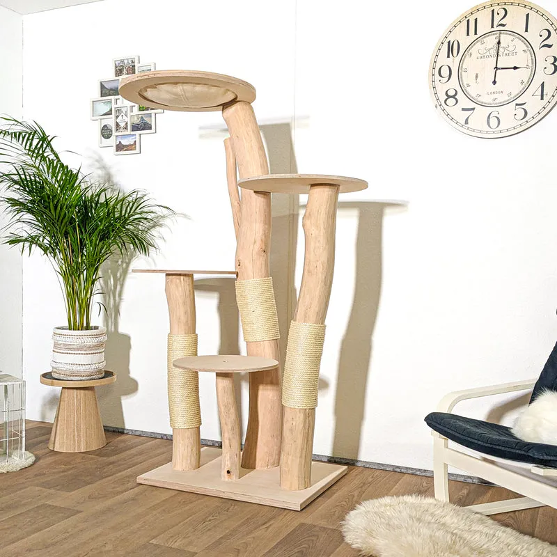 Naturkratzbaum 4172 Kratzbaum Natur Holz Design 170 cm hoch Katzenbaum