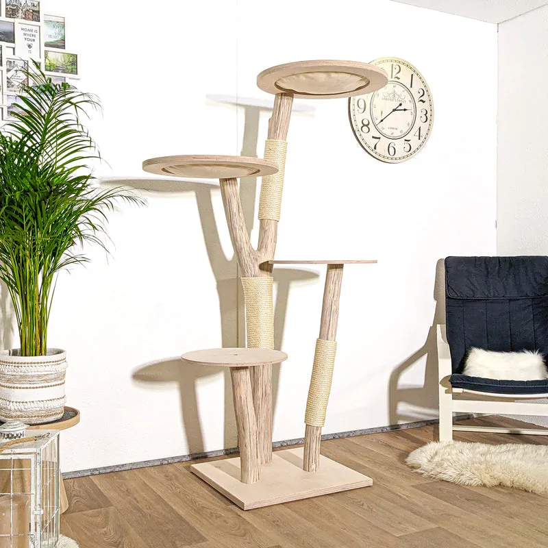Naturkratzbaum 4171 Kratzbaum Natur Holz Design 178 cm hoch Katzenbaum