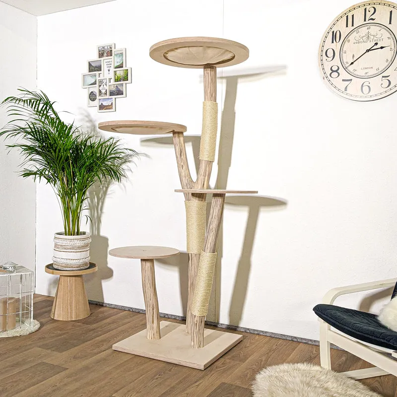 Naturkratzbaum 4171 Kratzbaum Natur Holz Design 178 cm hoch Katzenbaum