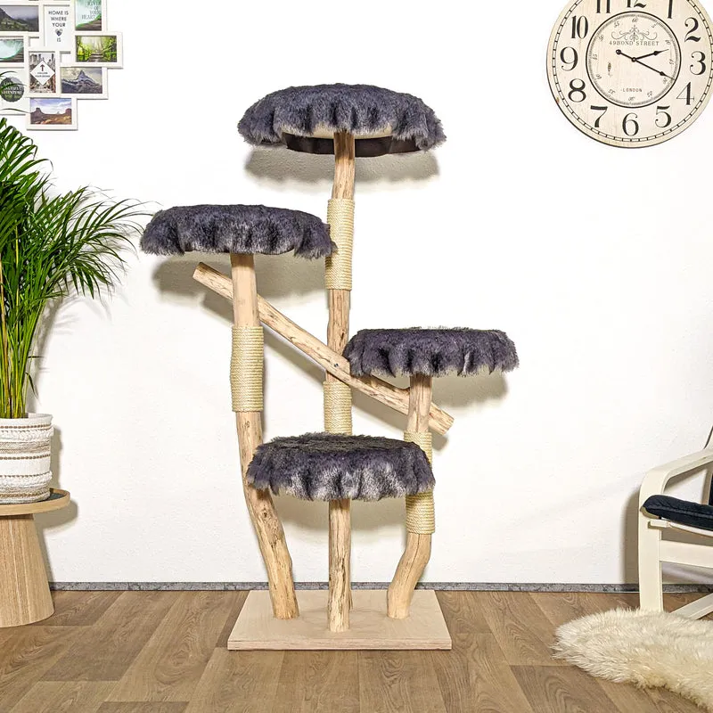 Naturkratzbaum 4170 Kratzbaum Natur Holz Design 156 cm hoch Katzenbaum