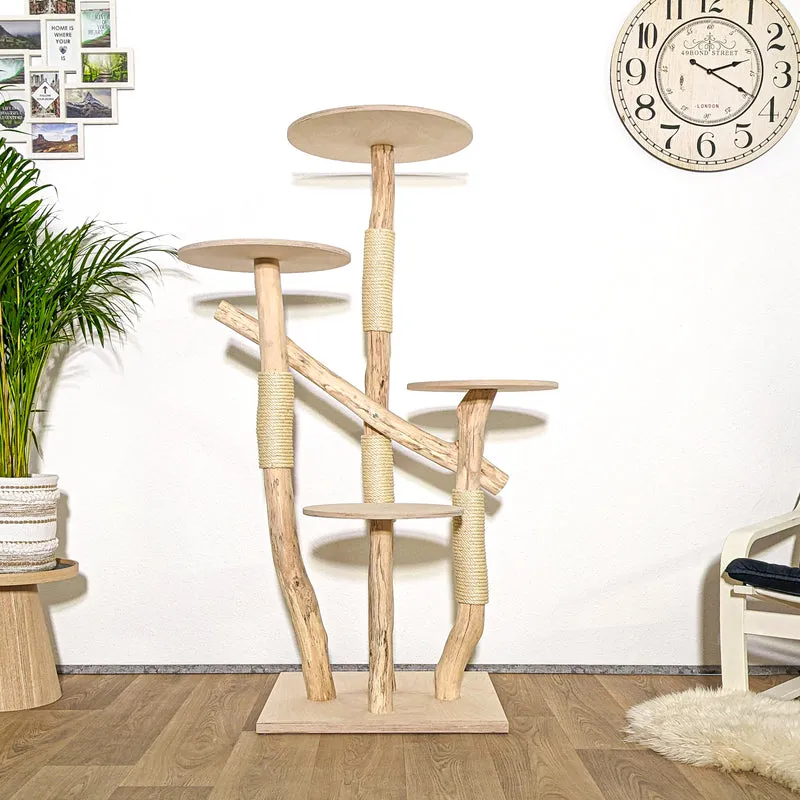 Naturkratzbaum 4170 Kratzbaum Natur Holz Design 156 cm hoch Katzenbaum