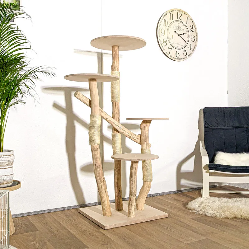 Naturkratzbaum 4170 Kratzbaum Natur Holz Design 156 cm hoch Katzenbaum