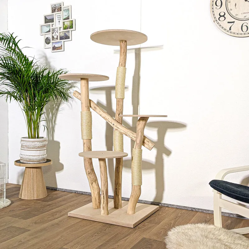Naturkratzbaum 4170 Kratzbaum Natur Holz Design 156 cm hoch Katzenbaum