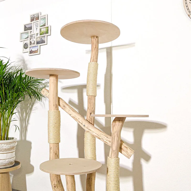 Naturkratzbaum 4170 Kratzbaum Natur Holz Design 156 cm hoch Katzenbaum
