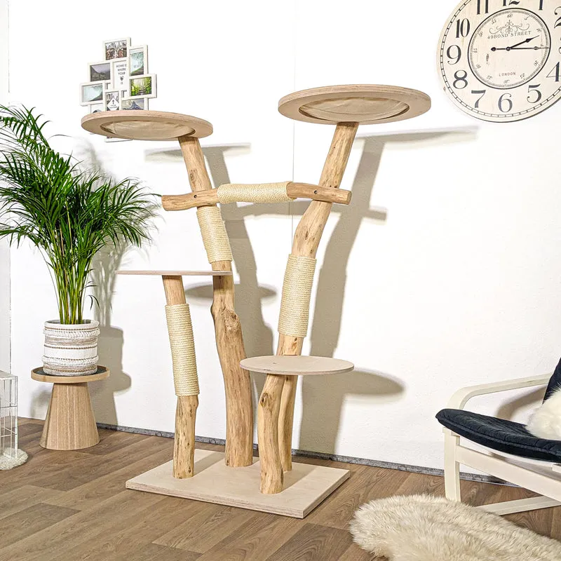 Naturkratzbaum 4169 Kratzbaum Natur Holz Design 155 cm hoch Katzenbaum