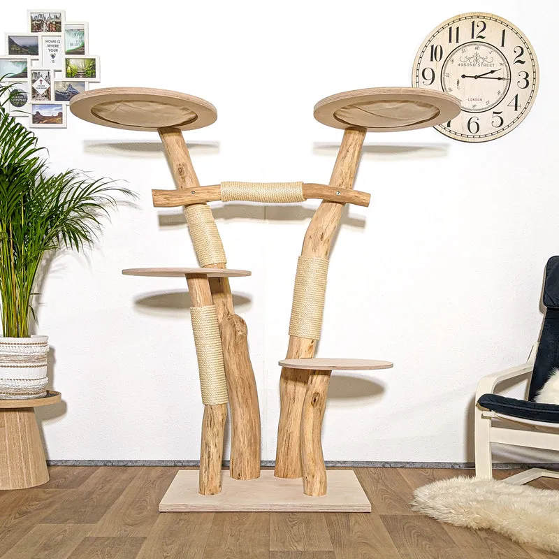 Naturkratzbaum 4169 Kratzbaum Natur Holz Design 155 cm hoch Katzenbaum