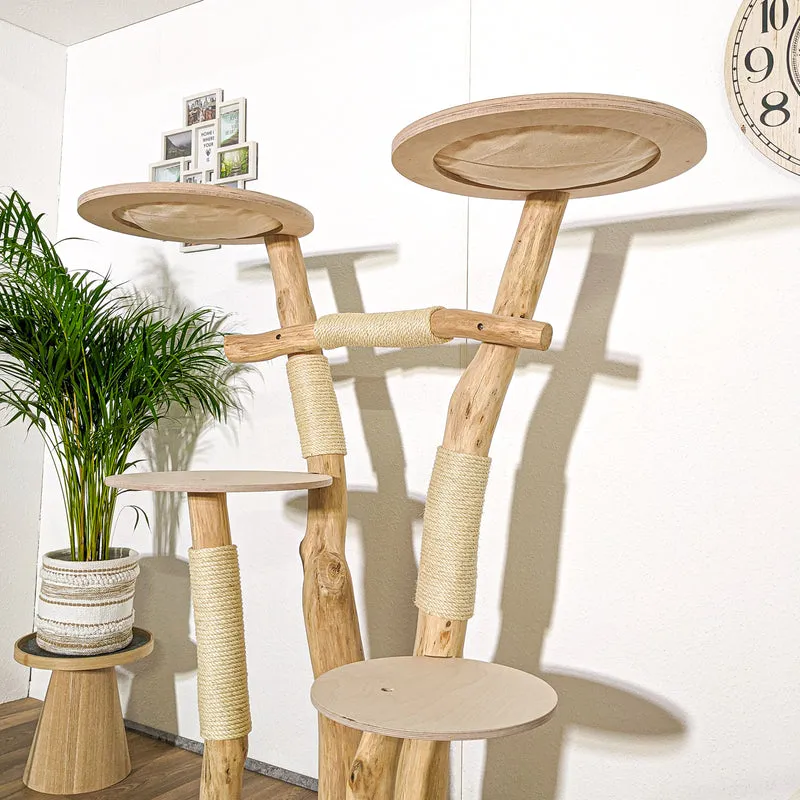 Naturkratzbaum 4169 Kratzbaum Natur Holz Design 155 cm hoch Katzenbaum