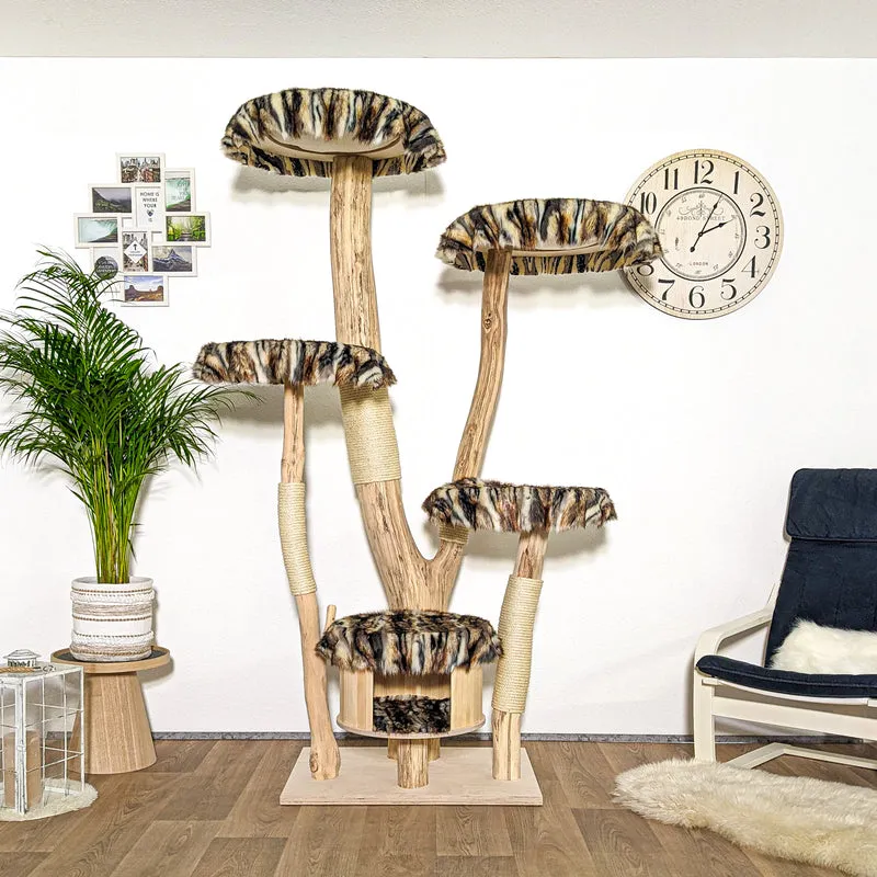 Naturkratzbaum 4168 Kratzbaum Natur Holz Design 206 cm hoch Katzenbaum