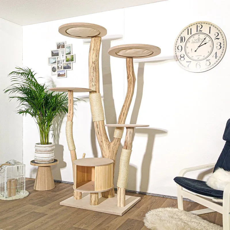 Naturkratzbaum 4168 Kratzbaum Natur Holz Design 206 cm hoch Katzenbaum