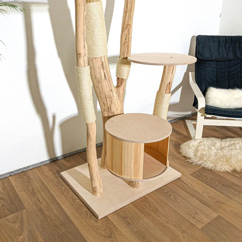 Naturkratzbaum 4168 Kratzbaum Natur Holz Design 206 cm hoch Katzenbaum