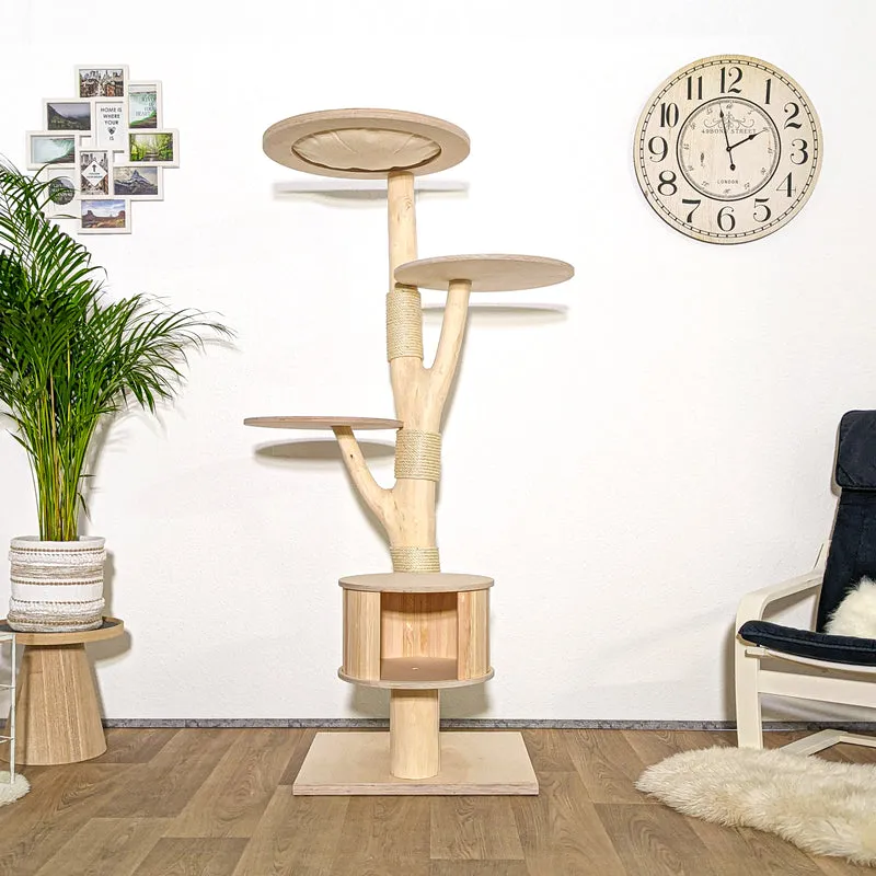 Naturkratzbaum 4167 Kratzbaum Natur Holz Design 174 cm hoch Katzenbaum