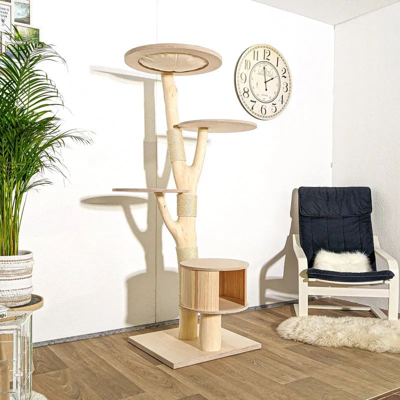 Naturkratzbaum 4167 Kratzbaum Natur Holz Design 174 cm hoch Katzenbaum