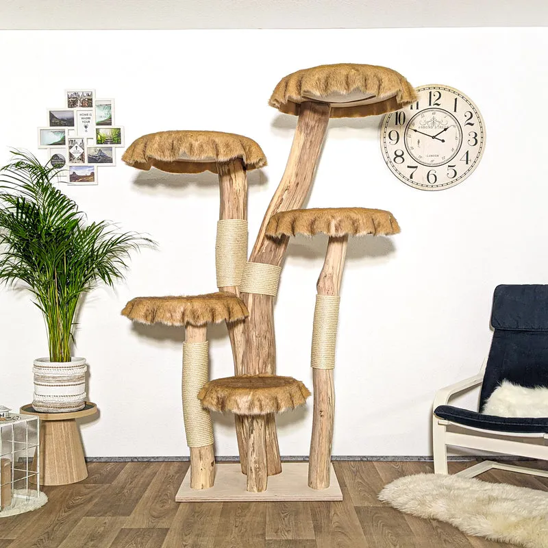 Naturkratzbaum 4166 Kratzbaum Natur Holz Design 196 cm hoch Katzenbaum