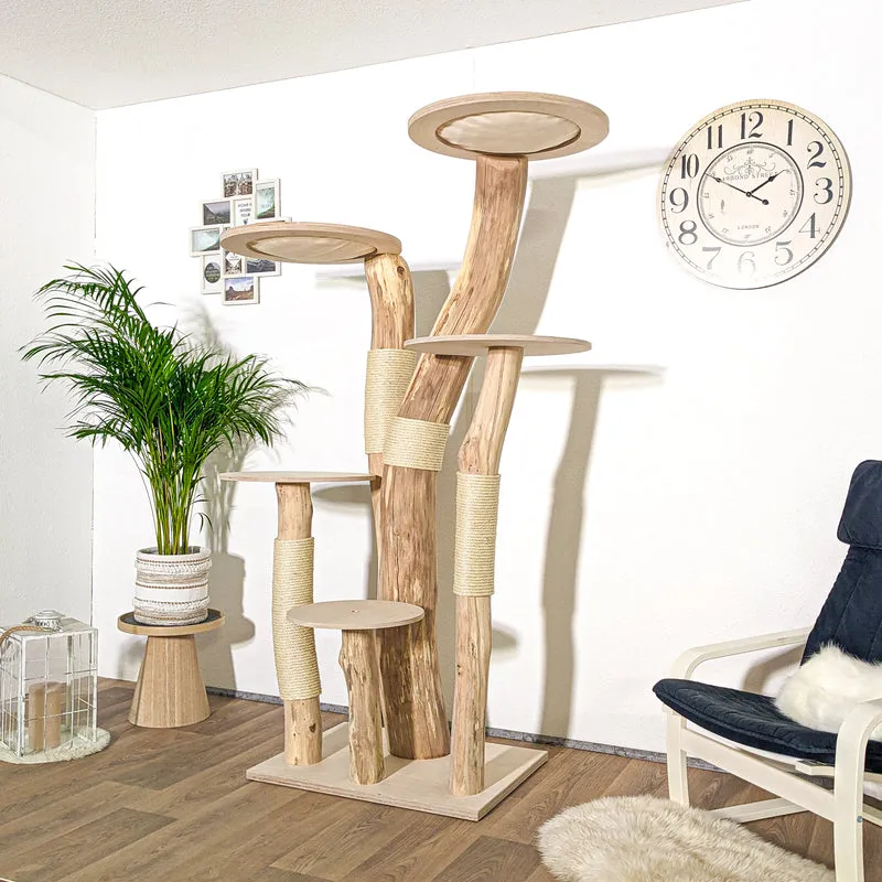Naturkratzbaum 4166 Kratzbaum Natur Holz Design 196 cm hoch Katzenbaum