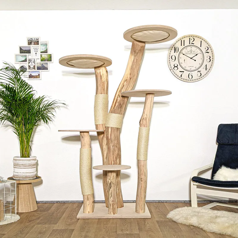 Naturkratzbaum 4166 Kratzbaum Natur Holz Design 196 cm hoch Katzenbaum