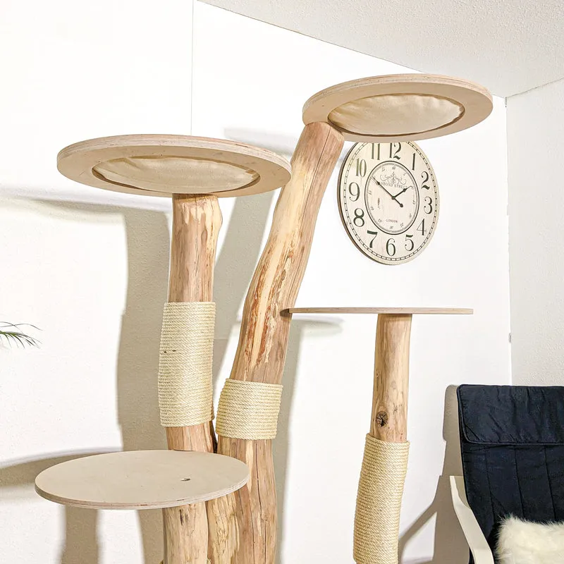 Naturkratzbaum 4166 Kratzbaum Natur Holz Design 196 cm hoch Katzenbaum