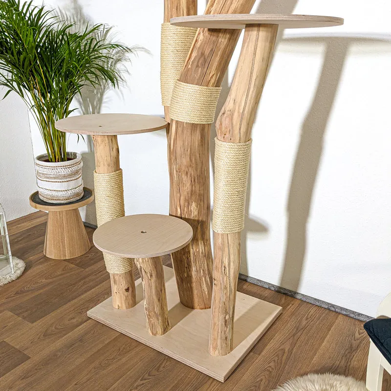 Naturkratzbaum 4166 Kratzbaum Natur Holz Design 196 cm hoch Katzenbaum