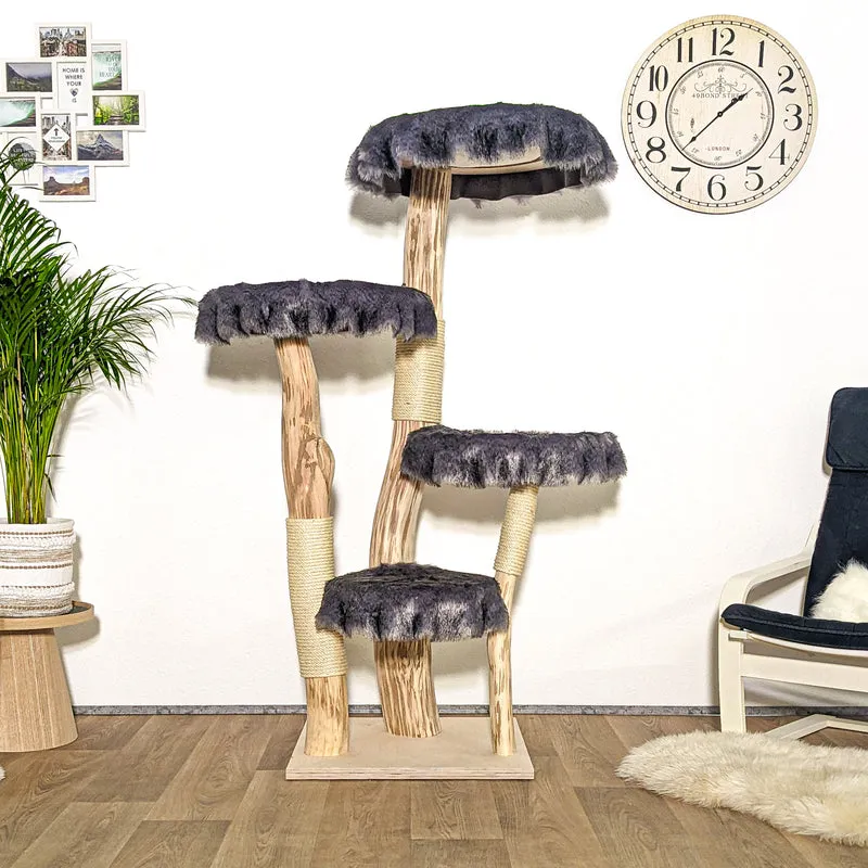 Naturkratzbaum 4165 Kratzbaum Natur Holz Design 165 cm hoch Katzenbaum
