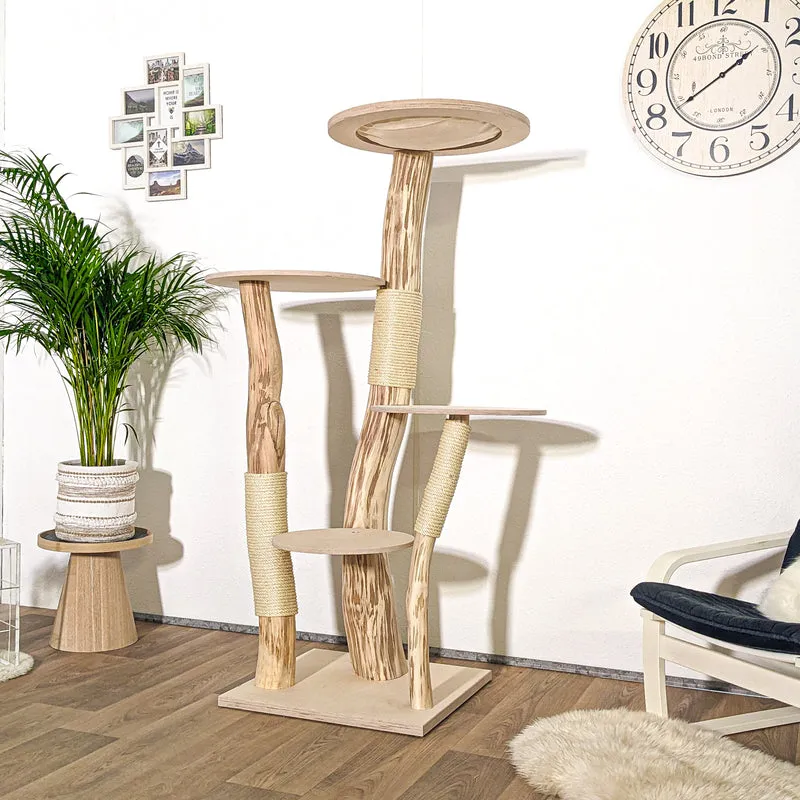 Naturkratzbaum 4165 Kratzbaum Natur Holz Design 165 cm hoch Katzenbaum