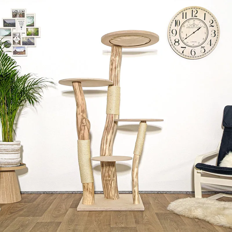Naturkratzbaum 4165 Kratzbaum Natur Holz Design 165 cm hoch Katzenbaum