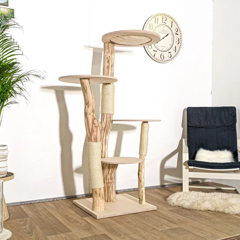 Naturkratzbaum 4165 Kratzbaum Natur Holz Design 165 cm hoch Katzenbaum