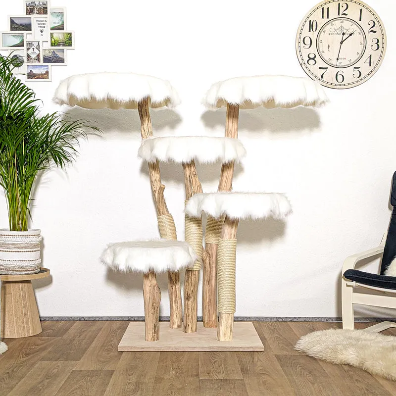 Naturkratzbaum 4164 Kratzbaum Natur Holz Design 146 cm hoch Katzenbaum