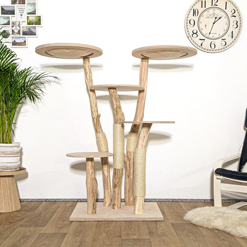 Naturkratzbaum 4164 Kratzbaum Natur Holz Design 146 cm hoch Katzenbaum