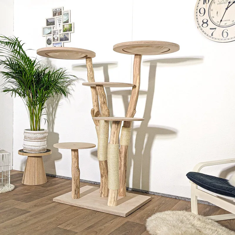 Naturkratzbaum 4164 Kratzbaum Natur Holz Design 146 cm hoch Katzenbaum