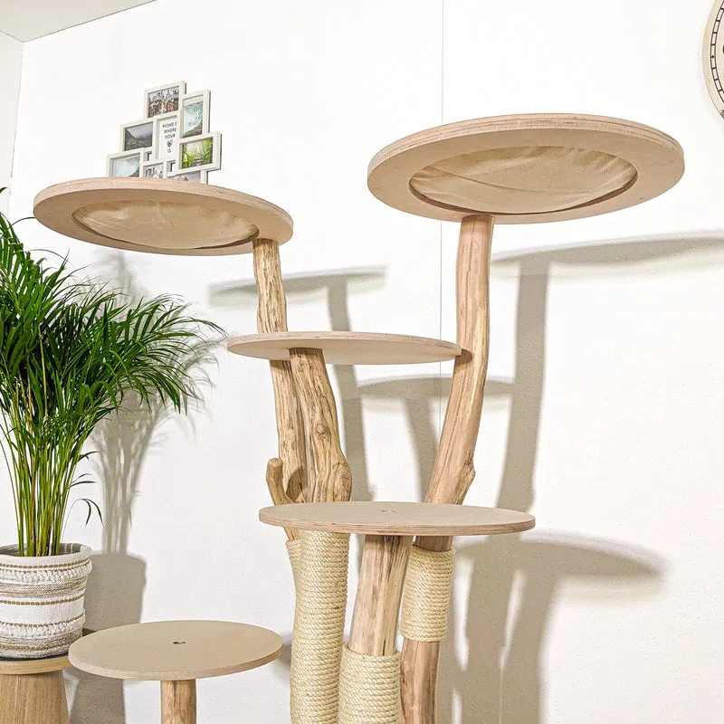 Naturkratzbaum 4164 Kratzbaum Natur Holz Design 146 cm hoch Katzenbaum