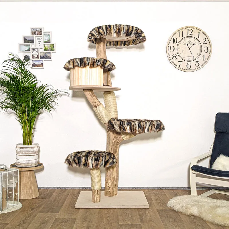 Naturkratzbaum 4163 Kratzbaum Natur Holz Design 193 cm hoch Katzenbaum