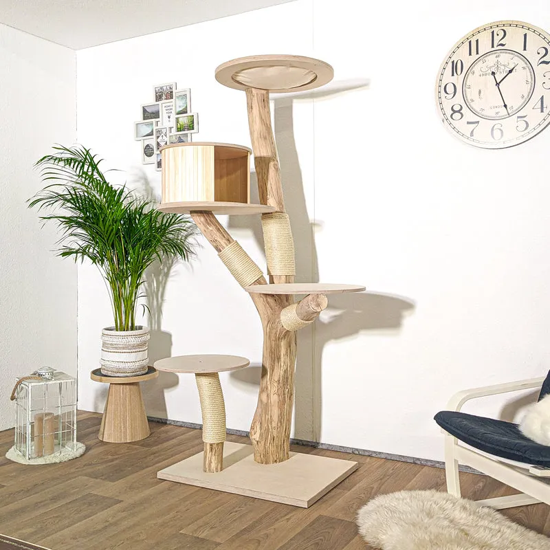 Naturkratzbaum 4163 Kratzbaum Natur Holz Design 193 cm hoch Katzenbaum