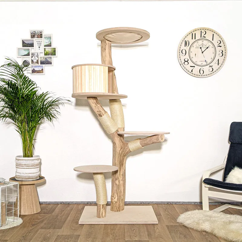 Naturkratzbaum 4163 Kratzbaum Natur Holz Design 193 cm hoch Katzenbaum